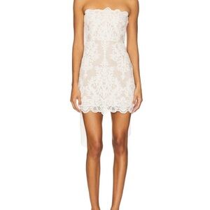 Stone Cold Fox White Lace Mini Dress